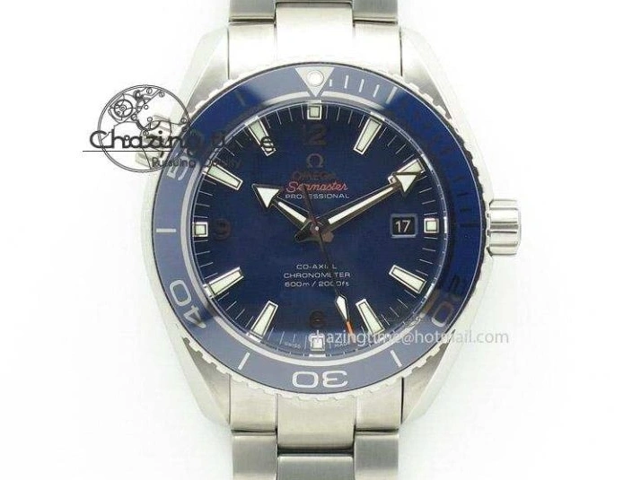 0218 Planet Ocean Master Chrono SS OM 1:1 Best Edition Gray Dial On SS Bracelet A9900 V Efficient 8116